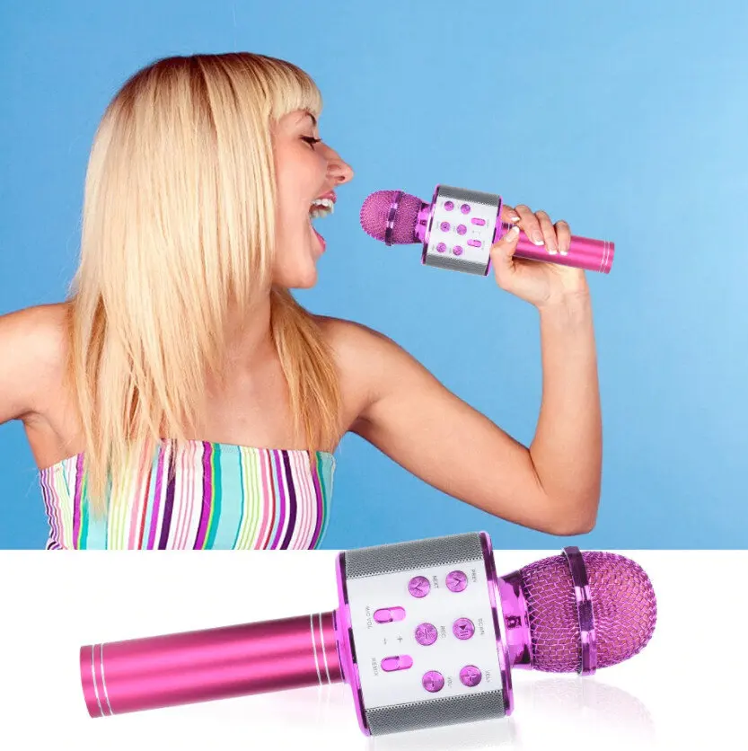 Женский модный беспроводной конденсаторный микрофон для караоке проигрыватель