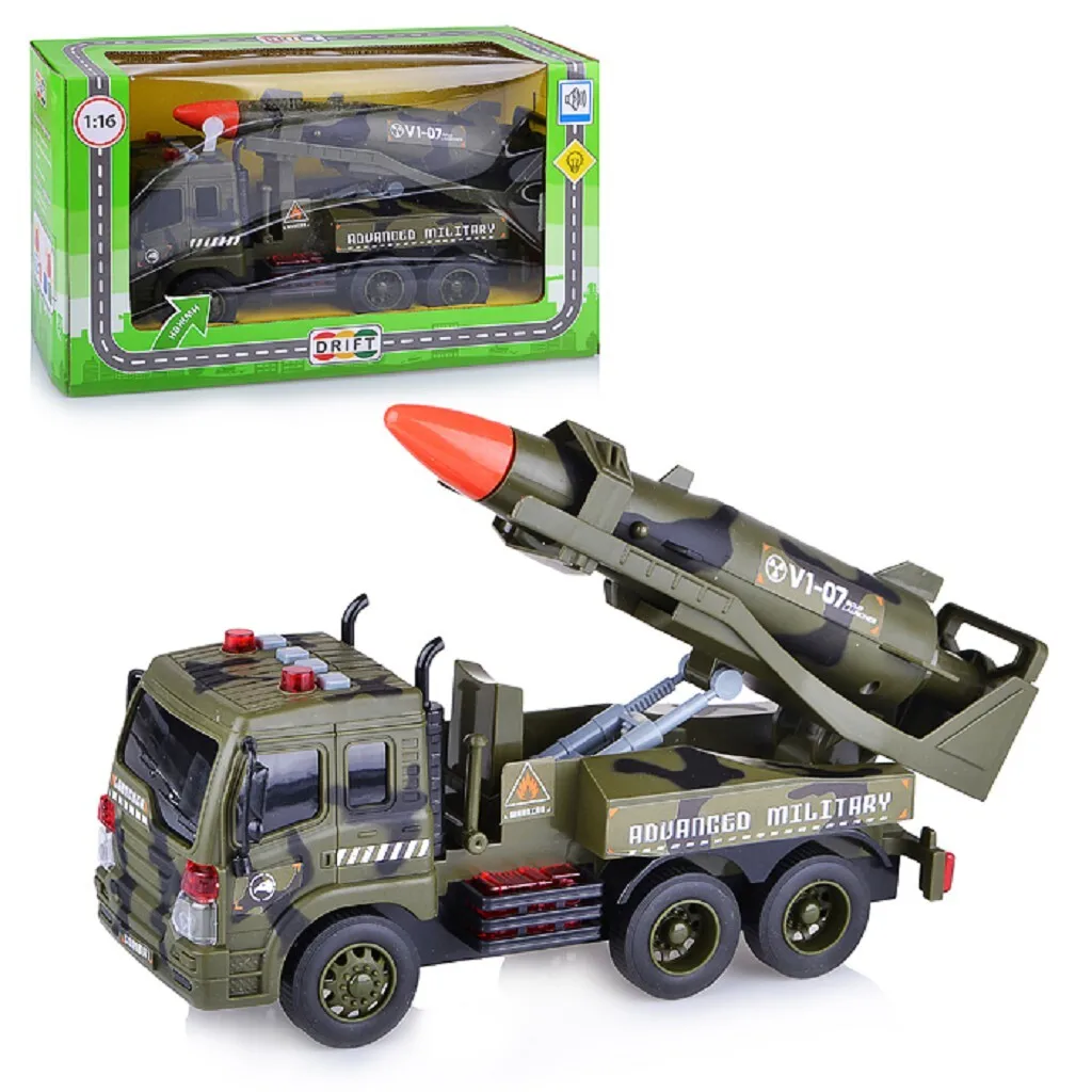 Машина спецтехника MILITARY ROCKET VEHICLE 1:16 со зв. и св. фрикц Машмны мотоциклы 32 5*12*19 см |