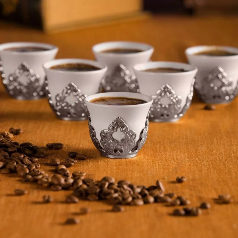 

Set of 6 Mrra Set Espresso cup Arabic Turkish Greek Coffee Cups Mirra Glass Cups Coffee Set Mug Authentic Gift