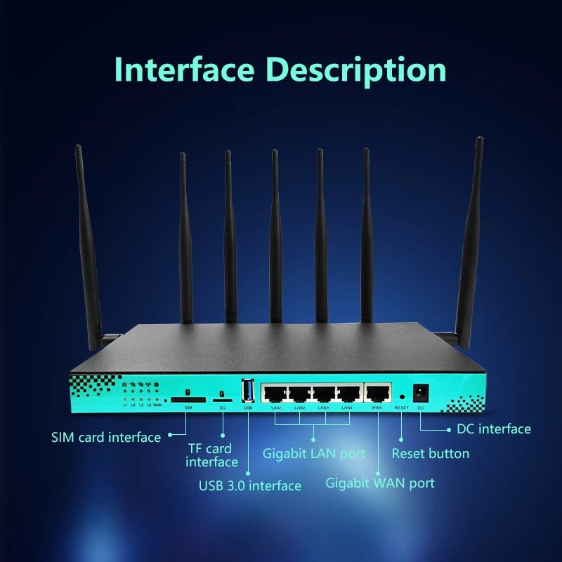 Cioswi 4G 5G Беспроводной маршрутизатор 1200 Мбит/с WiFi Dual Band 4 LAN Промышленные