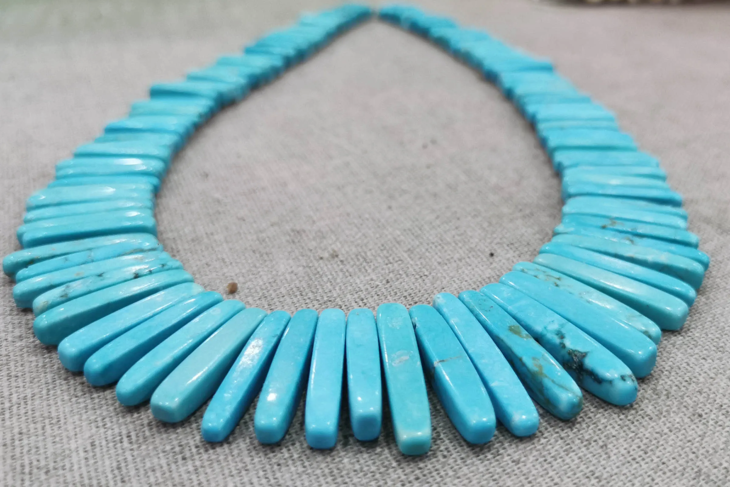 17 дюймов Прямоугольник Ожерелье из бирюзового камня искусственная Бирюзовые