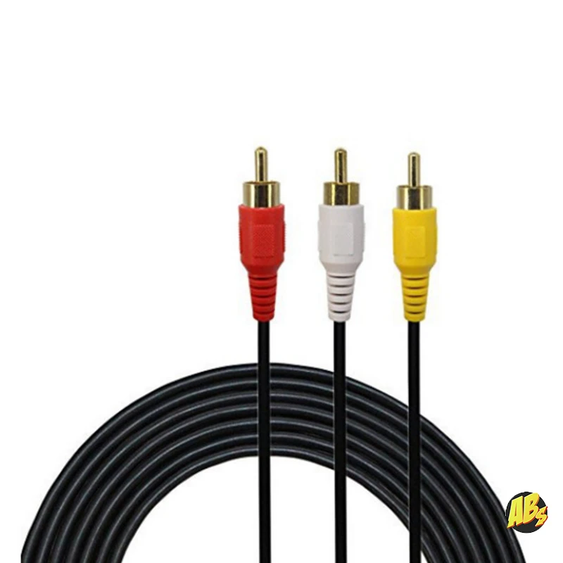 Кабель 3 RCA — черный 1.5M кабель на тюльпана видео аудио колокольчики для dvd плеер