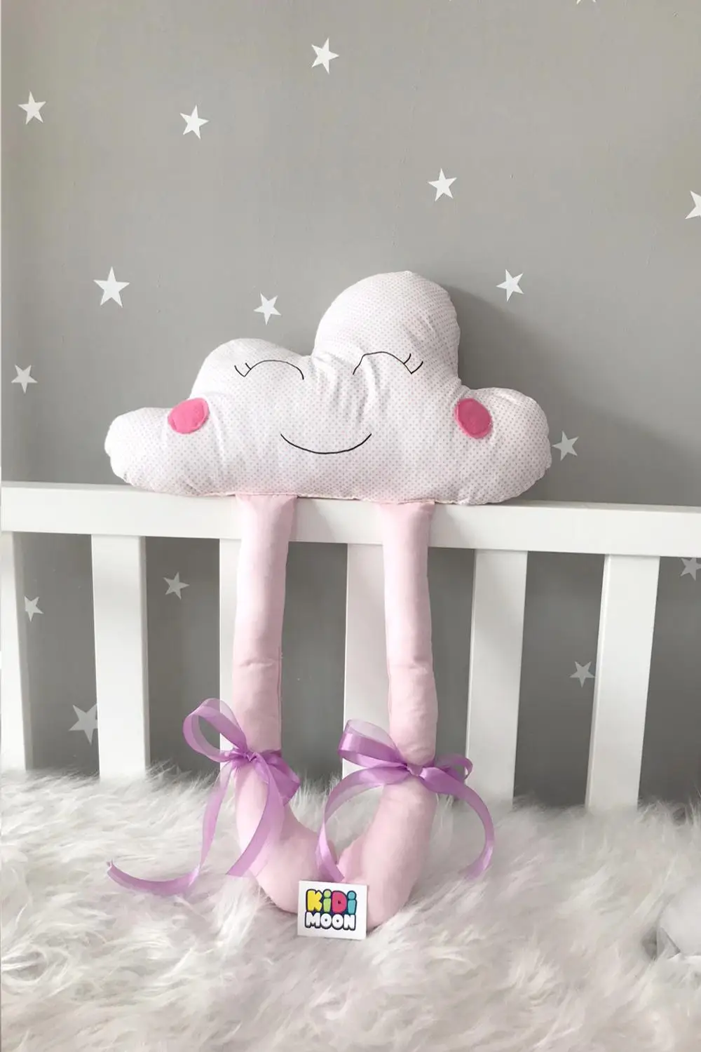 

Jaju Baby KidiMoon White Cloud Lilac Girl Crib Protection Decor Pillow