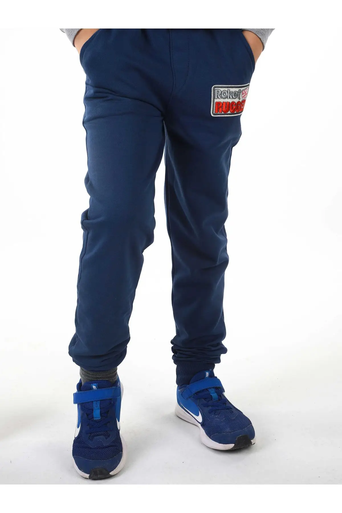 Темно синий спортивный костюм для мальчиков Сезон осень зима Детские спортивные