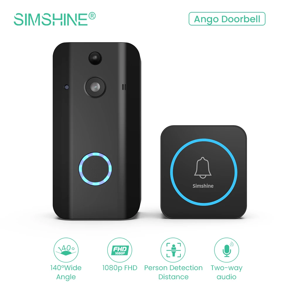 

Simshine Smart Home Video Doorbell Wifi Camera Wireless Doorbell Call Intercom Video-Eye for Ring Phone Home Security HD Cameras