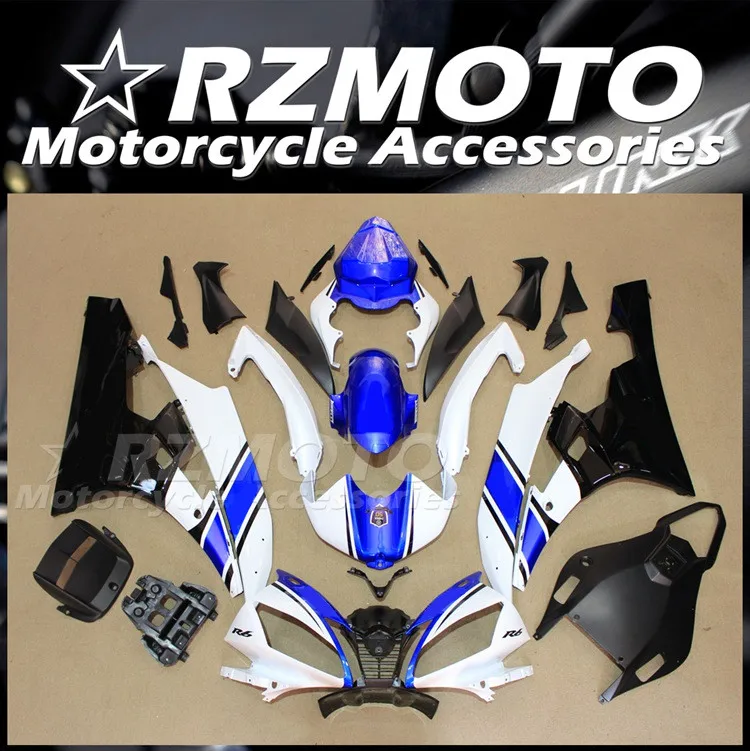 

Литьевая пресс-форма, новый комплект обтекателей из АБС-пластика, подходит для YAMAHA YZF-R6 R6 06 07 2006 2007, комплект кузова синего и белого цвета