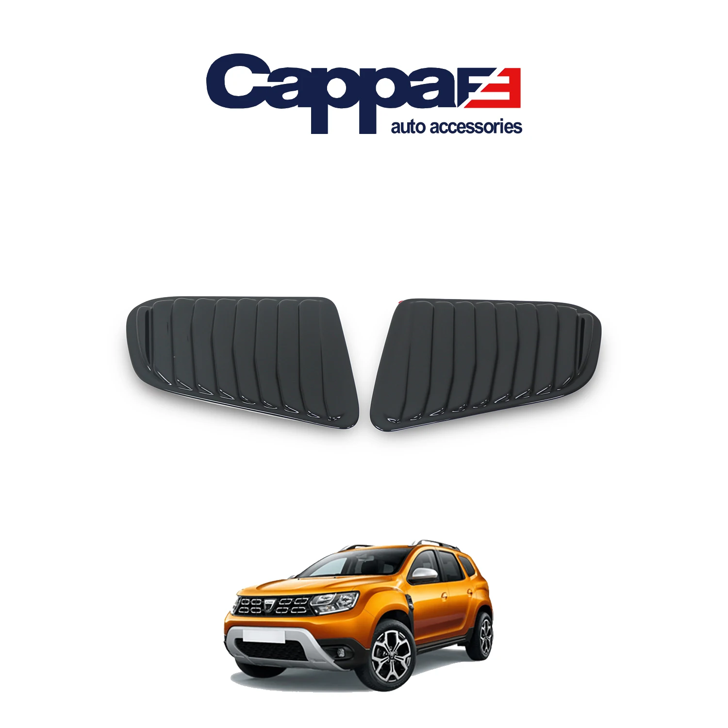 CAPPAFE Dacia Duster 2018-ใช้งานร่วมกับผีเสื้อ-Vent หน้าต่าง-2ชิ้นสีดำ ABS เหมาะอย่างยิ่ง