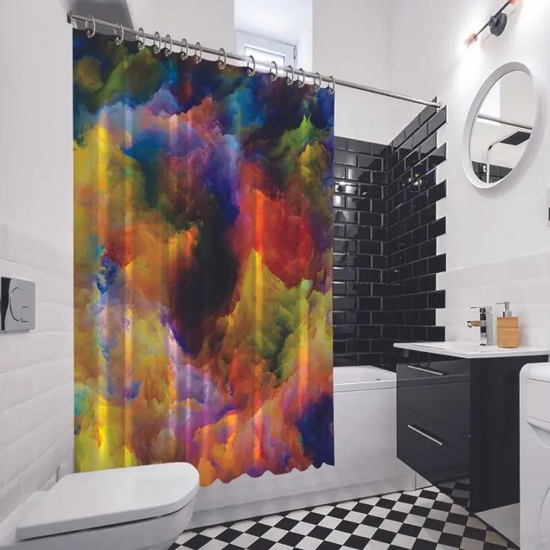 Занавески для душа абстрактные работы спиральный узор расположение фрактальной