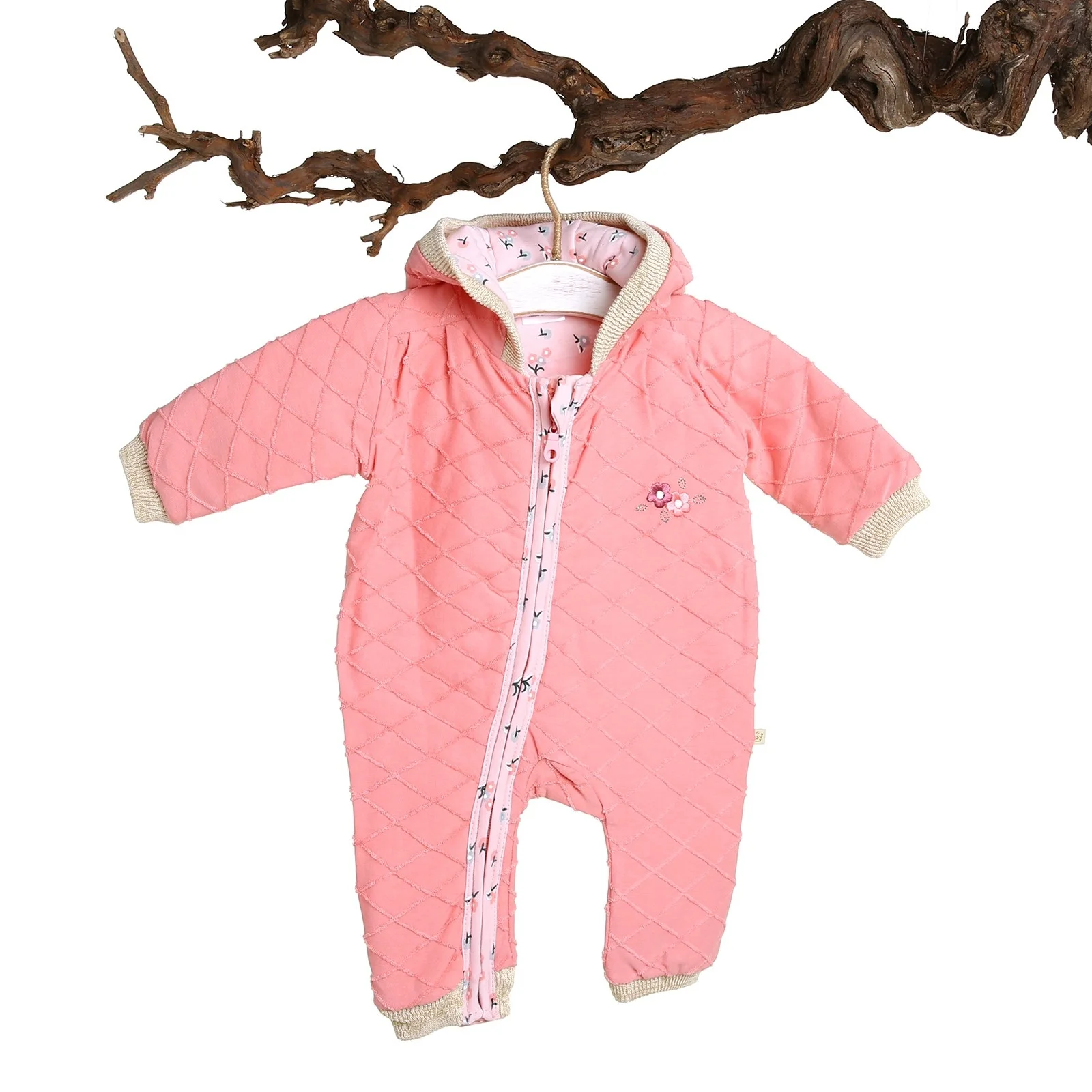 Ebebek/комбинезон в рубчик с капюшоном для девочек| |