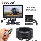 Автомобильная камера заднего вида, 7-дюймовый ЖК-монитор, 4 контакта, 12 В24 В + Реверсивный комплект для грузовика, автобуса, фургона, парковочный резервный дисплей, камера заднего вида