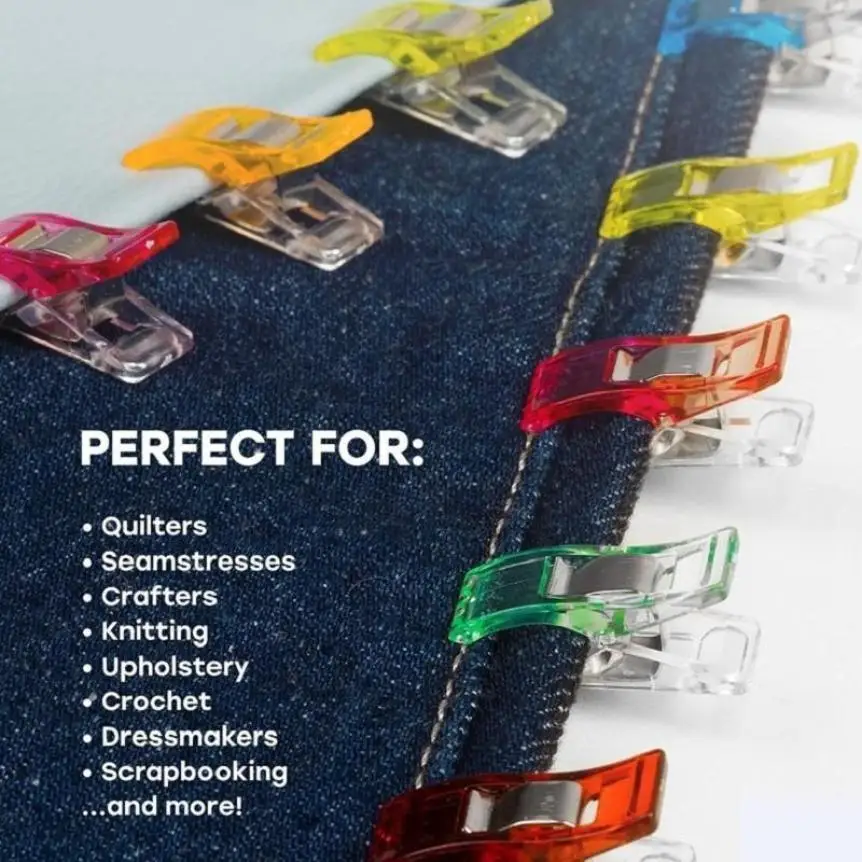 

10/20/50/100PCS Sewing Clips Plastic Fabric Clamps DIY Patchwork Quilting Crafting Knitting Safety Clips Hemming Sewing Tools
