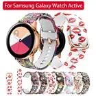 8 типов силиконовых наручных часов для Samsung Galaxy Watch Active 20 мм ремешок браслет напечатанный силиконовый смарт-Аксессуары