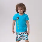 Комплект одежды, для мальчика, Футболка, шорты, котмаркот, 100% хлопок, (1-7г.)  30297