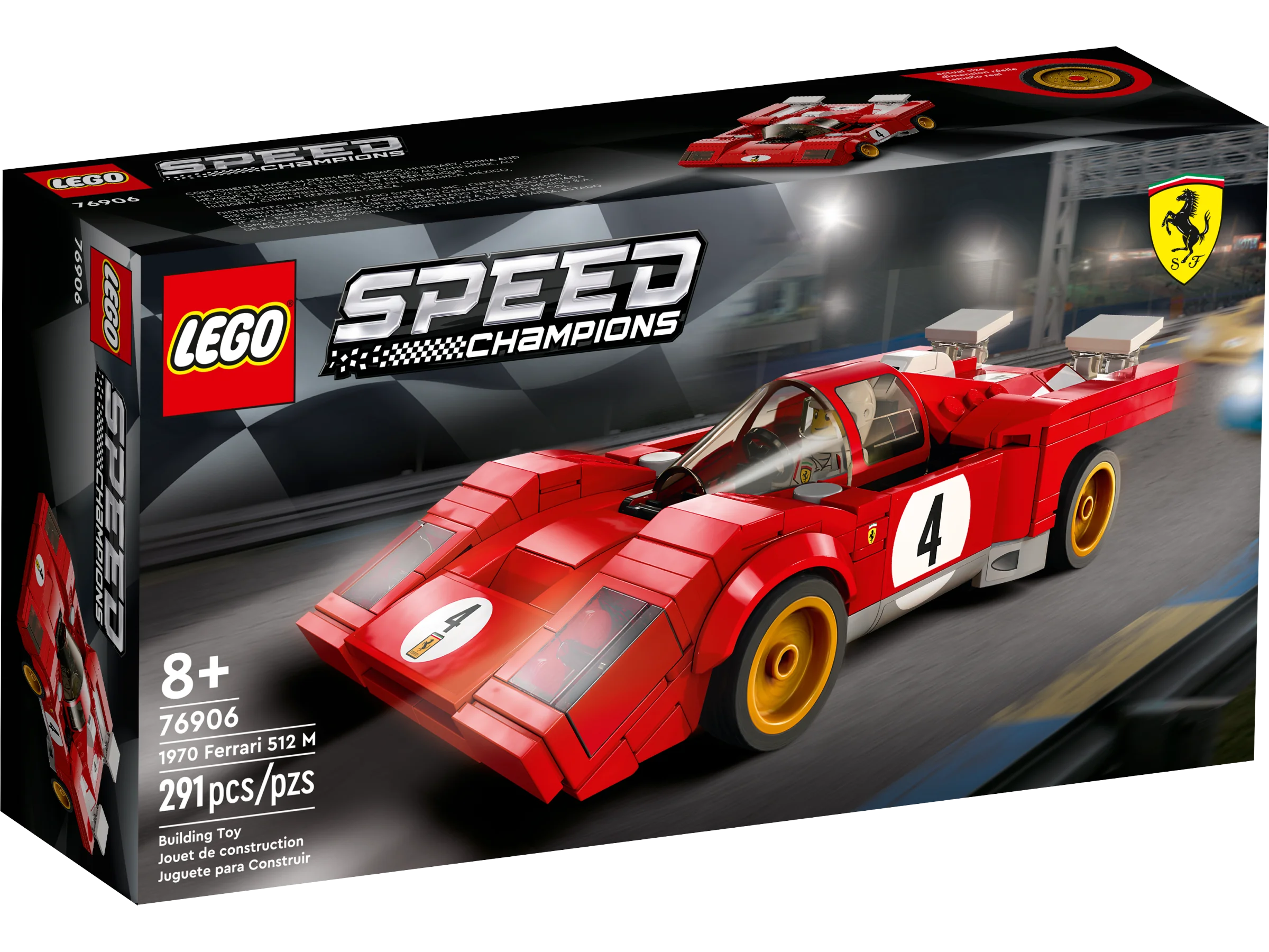 LEGO 76906 скоростные чемпионы 1970 Ferrari 512 M спортивный автомобиль игрушечный 291 шт. |