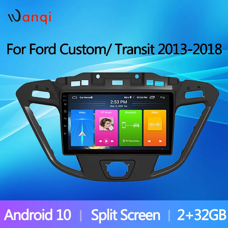 Автомагнитола Wanqi Android10 DVD плеер GPS навигатор для Ford Transit 2013 2018 аудио видео стерео