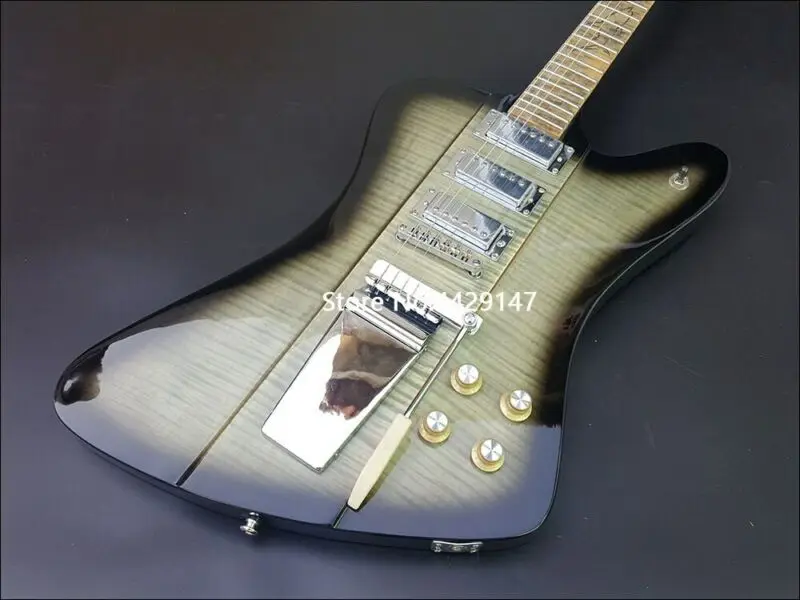 

Starshine electric guitar handmade flame maple veneer abalone inlaid fingerboard top craftsmanship and high quality