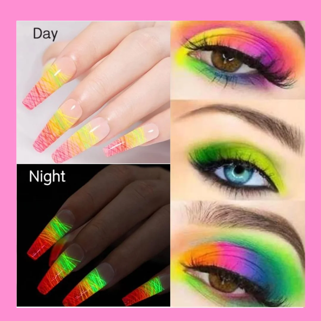 

Torre C/6 Potinhos de MAGIC GLITTER NEON Para Decoração de Unhas Nail Art and Maquiagem X & D - HY60224