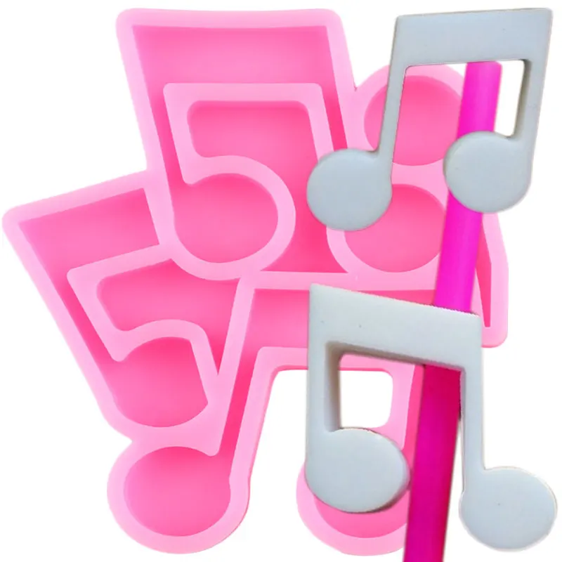 

Music Note Straw Topper Silicone Molds Craft Pendant Keychain Epoxy Resin Mould Candy Chocolate Fondant Cake Decorating Tools