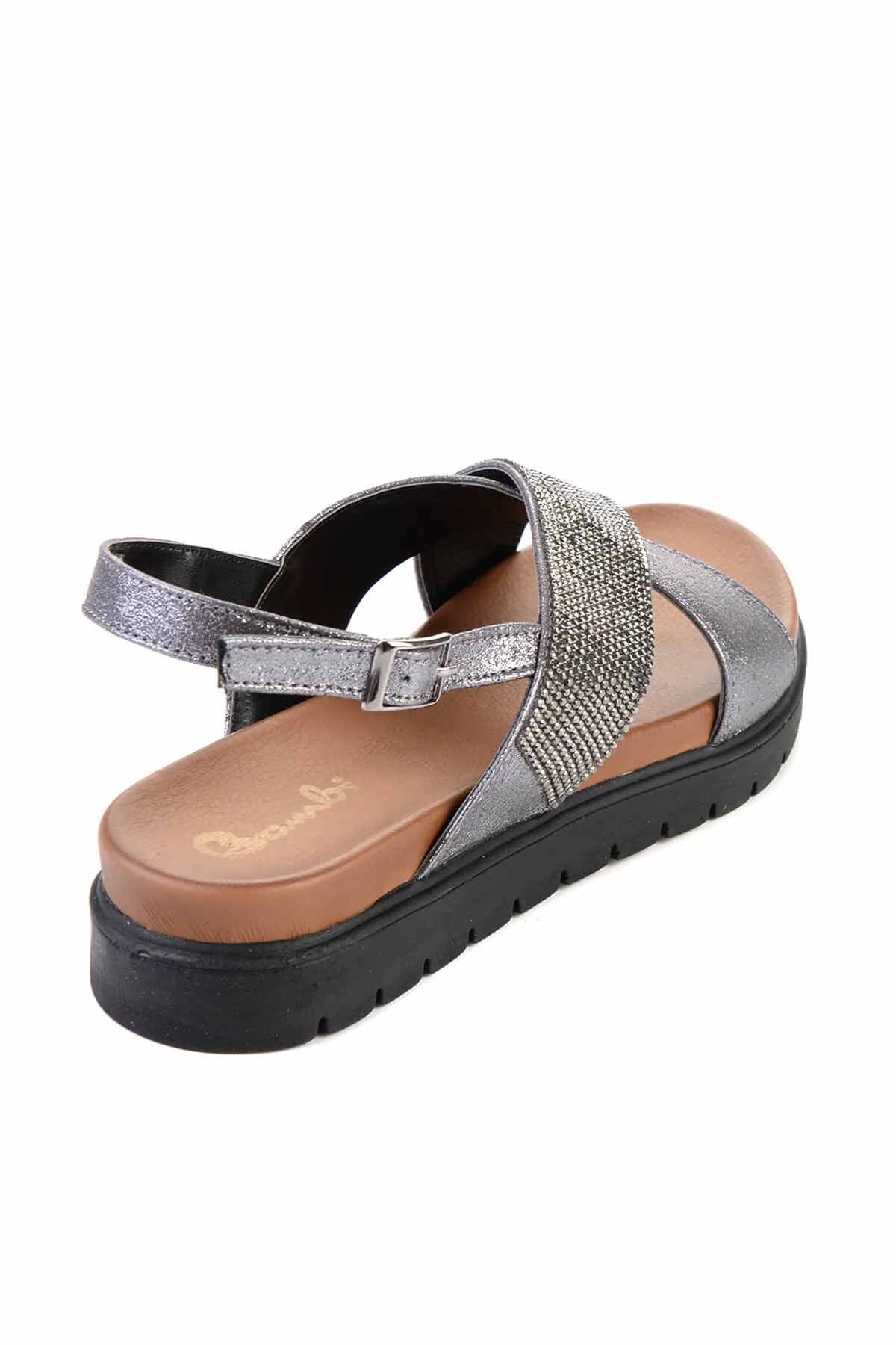 Женские босоножки из платины Bambi F0380054578|Боссоножки и сандалии| |