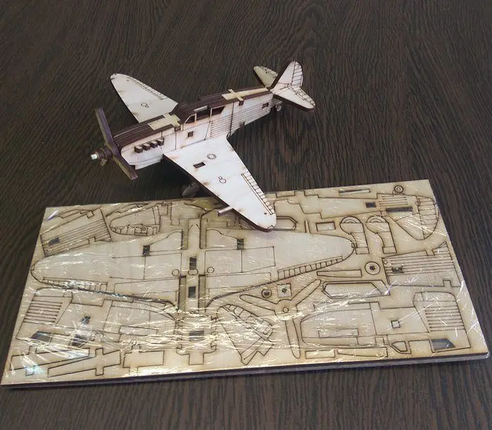 Yak-1 aircraft of the USSR &quotaviation VOV&quot set for assembly Wood-plywood prefabricated scale model creativity | Канцтовары для