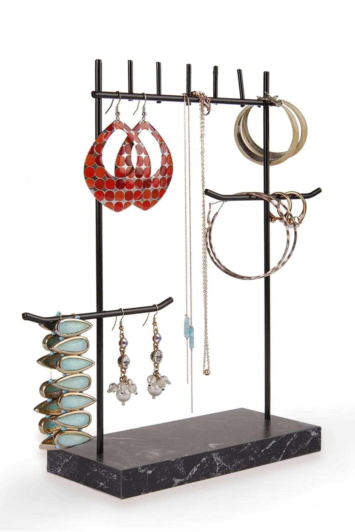 

Органайзер для ювелирных украшений, черный держатель-подставка для ожерелья, крючки для демонстрации сережек и колец