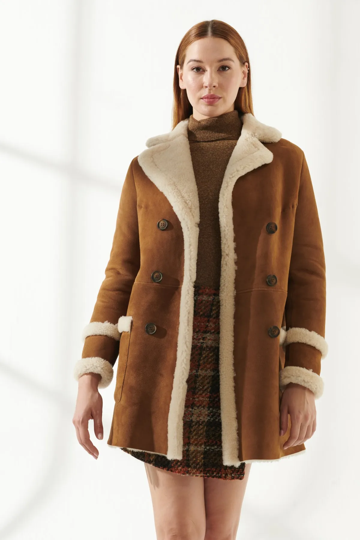 Women Furry Coat Genuine Sheepskin Jackets Soft Quality Keeps Warm Turkiyede Produced Sports Long Parkas