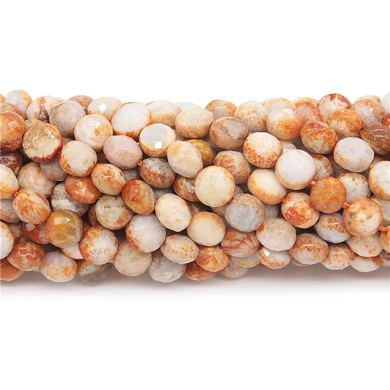 

Natural Mineral Chrysanthemum Stone Beads Faceted Rondelle Flat Round 6mm Jewellery Making Material Findings For Diy Bracelet