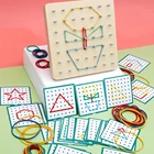 Математические развивающие игрушки Монтессори, деревянные блочные игрушки, маленькая доска для ногтей, средства для раннего обучения, детские игрушки сделай сам для детей от 2 до 4 лет