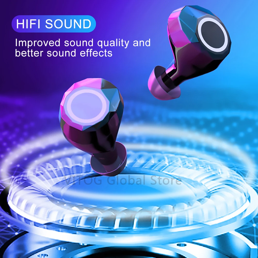 Беспроводные наушники TWS IPX5 водонепроницаемые Bluetooth 8D HiFi спортивные