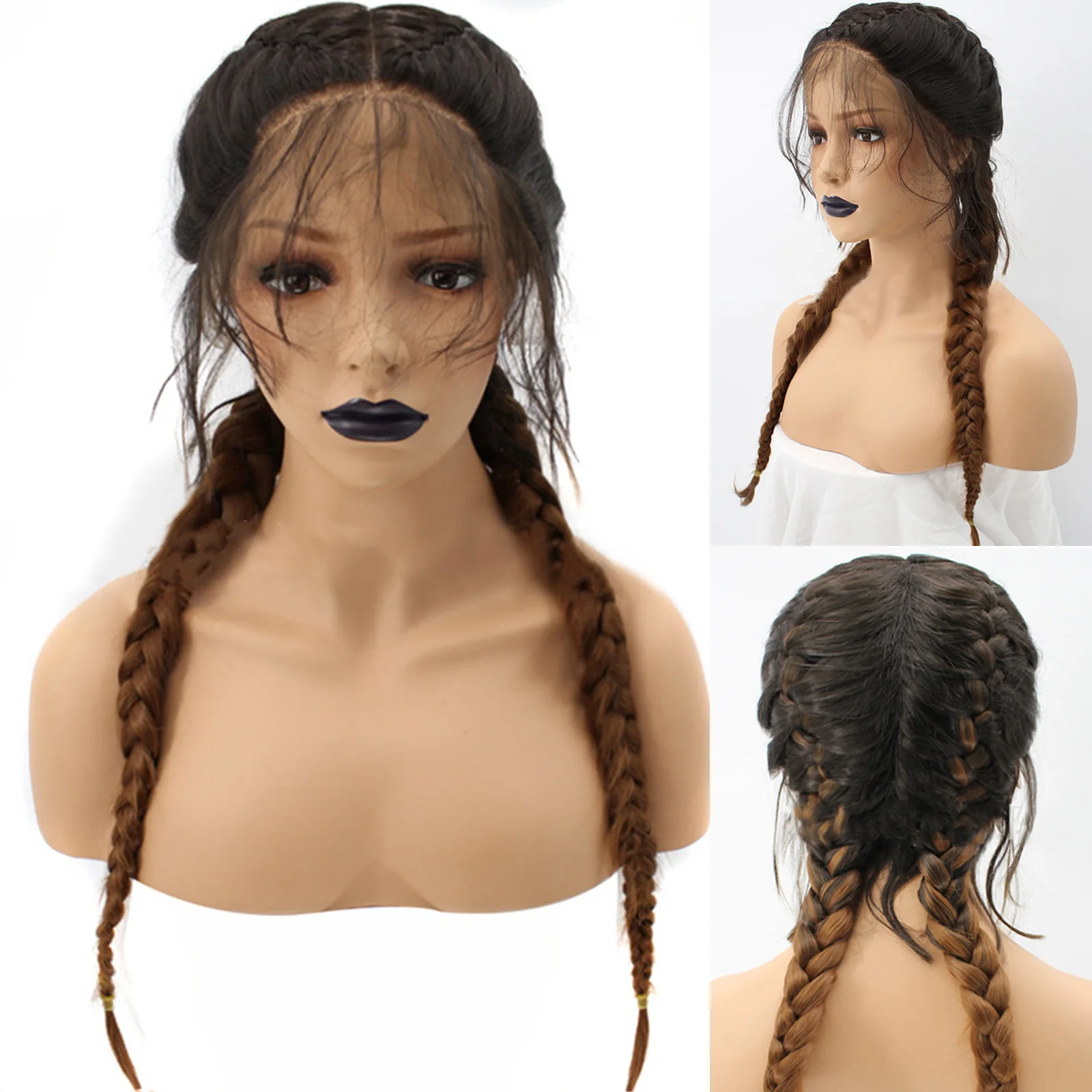 

LVHAN Braided Lace Front Wigs For Women Braid Wig With Baby Hair Cheap Glueless Braided heat-resisting Lace Front Wig