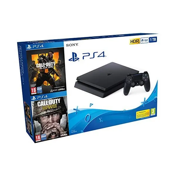 Play Station 4 Slim + Call Of Duty Black Ops WWII sony 8 GB ram 1 ТБ | Электроника