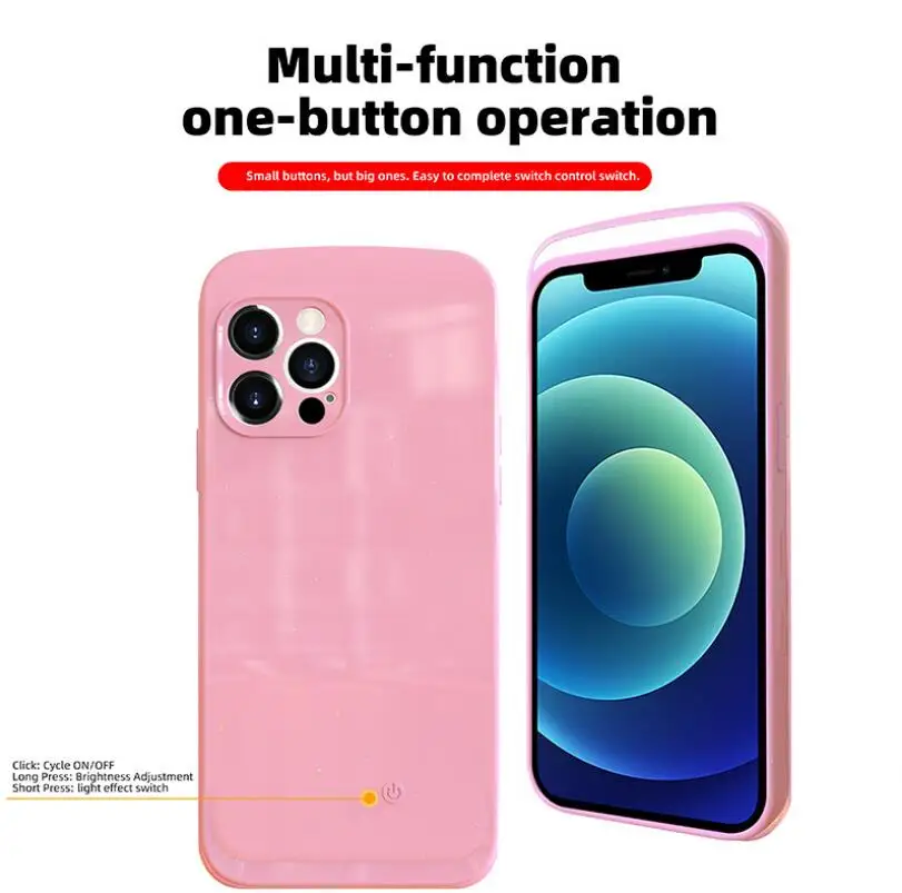 

2021 NEW Phone Front Camera Flash Fill Light Case For Samsung Galaxy S20 NOTE 20 Ultra S20 PLUS LED Shot Fashion Ring Light