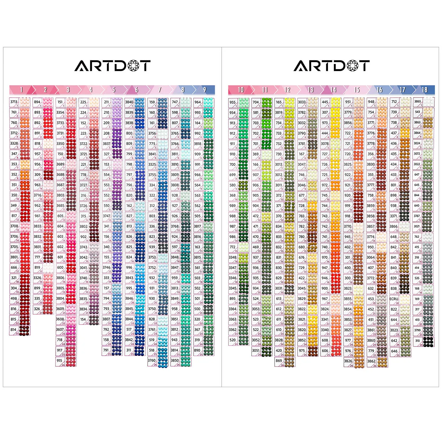 Алмазная живопись 5d аксессуары Полная Цветовая карта 445 DMC с реальными круглыми