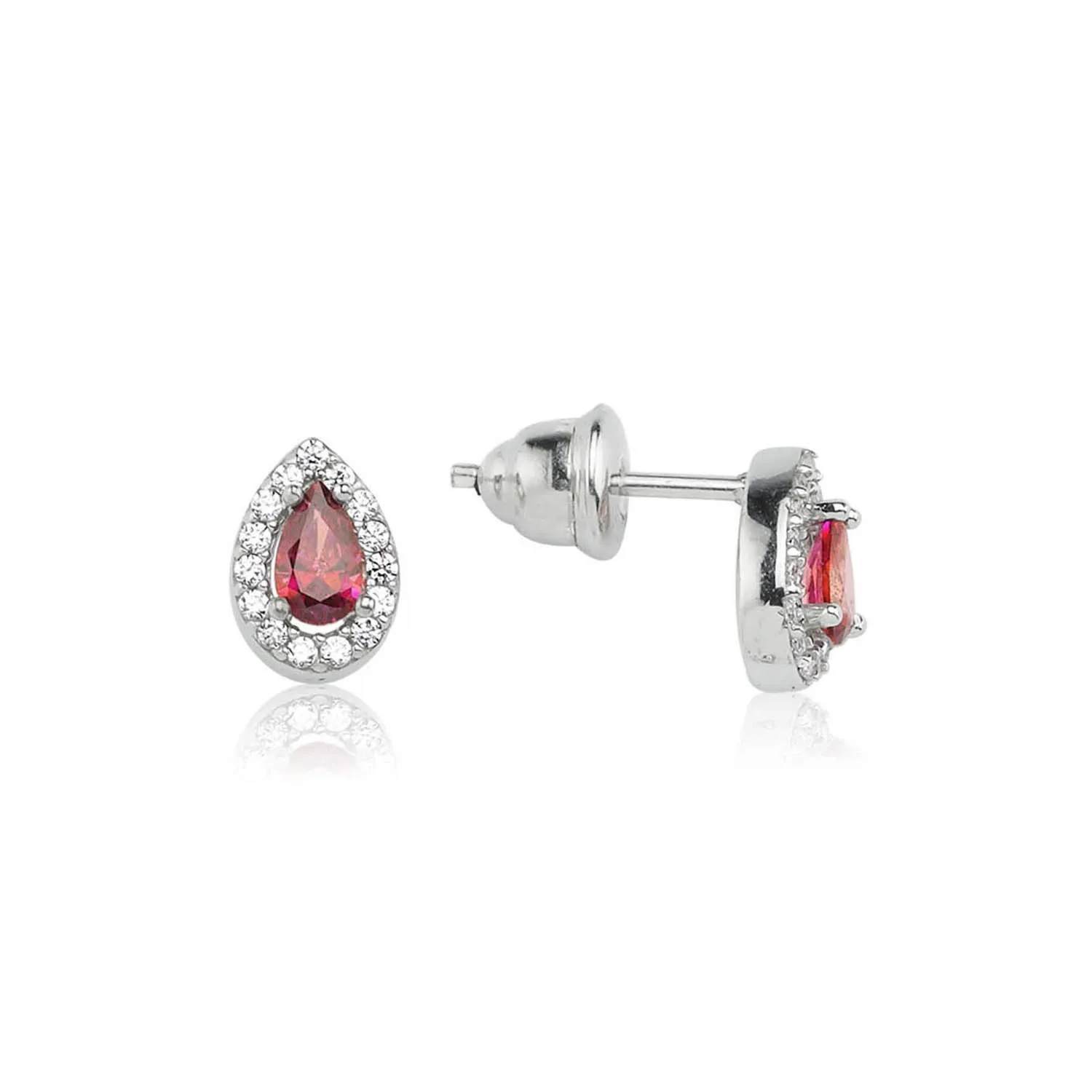 

Valori Jewels 0.40 Carat, Zirconia Red And White Pear Gemstone, Rhodium Plated, Sterling Silver Earrings