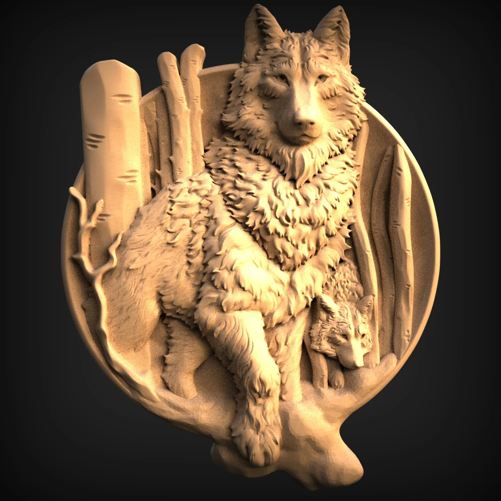Рельефная модель STL для декора животных круглая пластина 3D ЧПУ маршрутизатора
