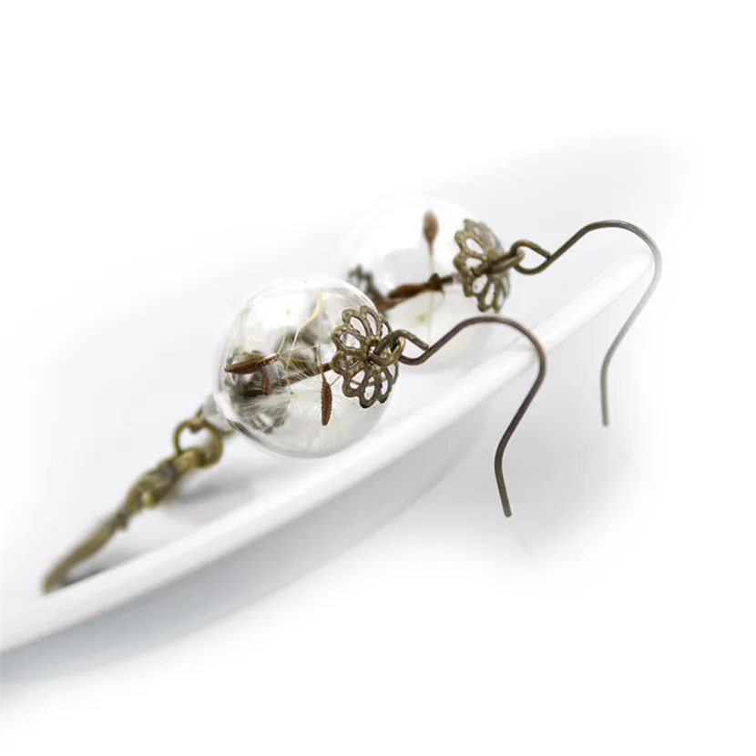 

Vintage Earrings 2021 Trends Dandelion Dangle Earring Decorations For Girls Cute Accessories New Woman Jewelry Valentines Day