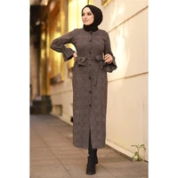 wallet belt button ferace hijab cape muslim trench coat kaftan caftan abaya bigsize muslim women turkey dubai abaya 2021
