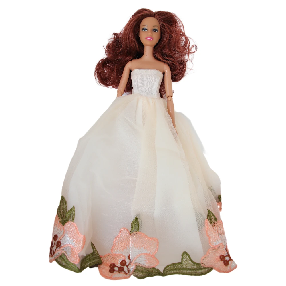 

Retro Floral Wedding Dress Outfits Set for Barbie 1/6 BJD SD Doll Clothes Accessories Play House Dressing Up
