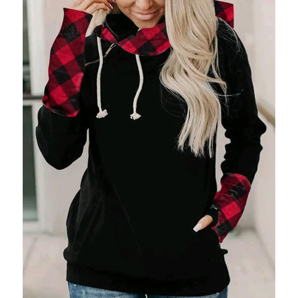 Женская толстовка с капюшоном длинным рукавом и карманами | одежда