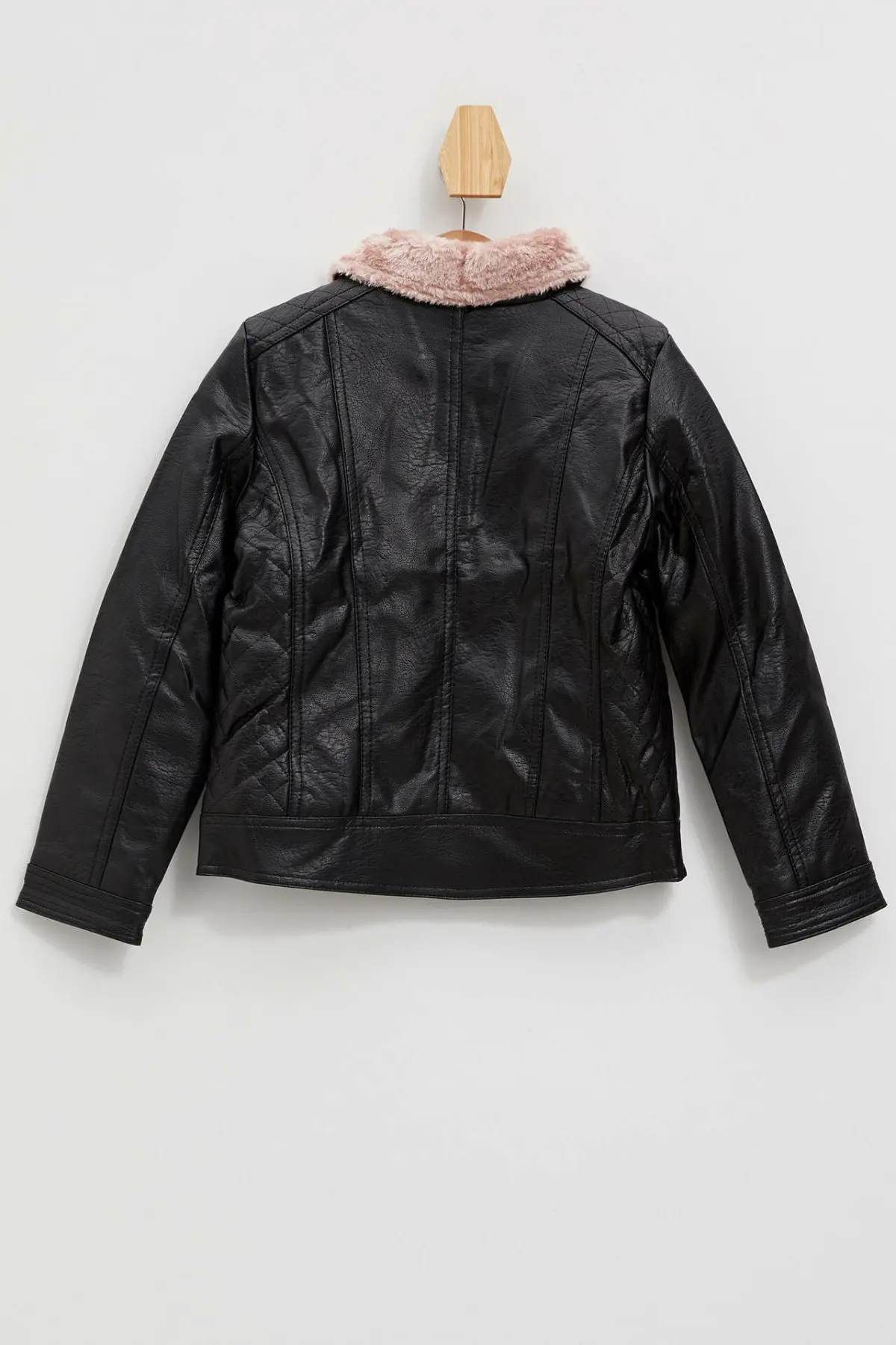 DeFacto модная шерстяная одежда для девочек пальто из искусственной кожи на молнии с