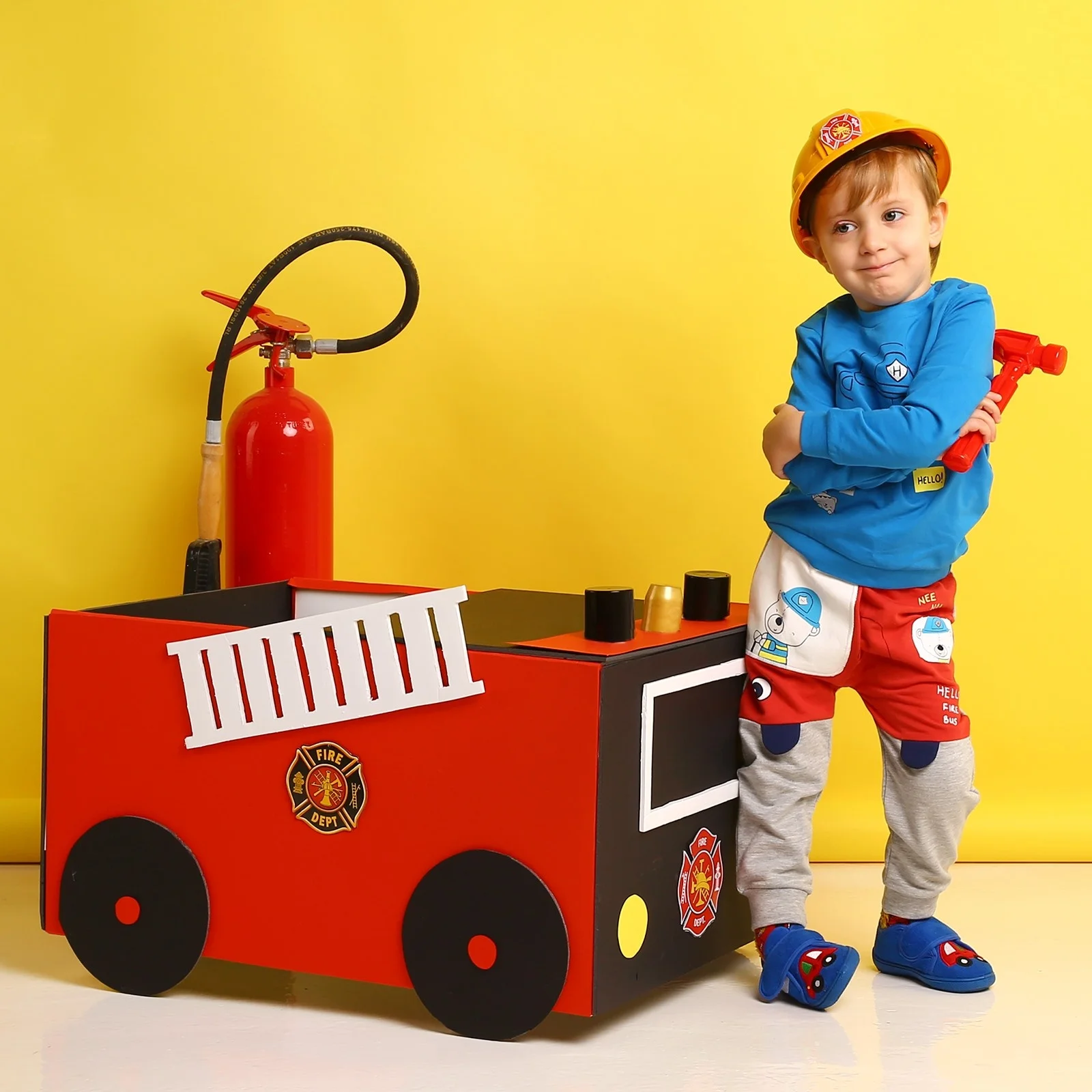 Ebebek HelloBaby/толстовка с принтом пожарные для маленьких мальчиков|Тройники| |