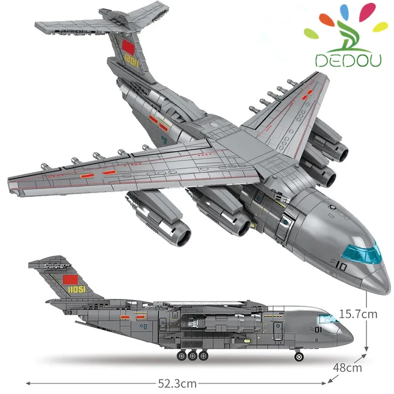 

DEDOU Toy Airplane Series Transport 20 Air Transport Airplane Model Building Blocks Children's Educational Building Blocks Toy