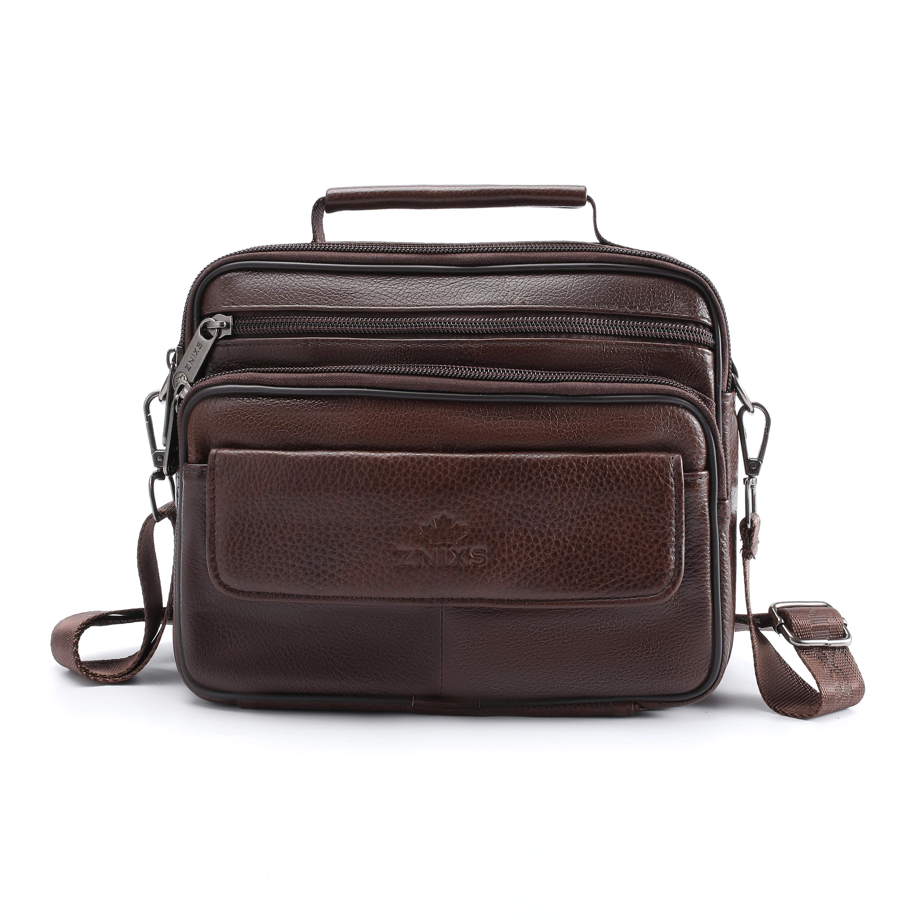 Brand 100% Genuine Leather Men's shoulder bag men's messenger bag horizontal satchel new small men's designer handbag men's bag