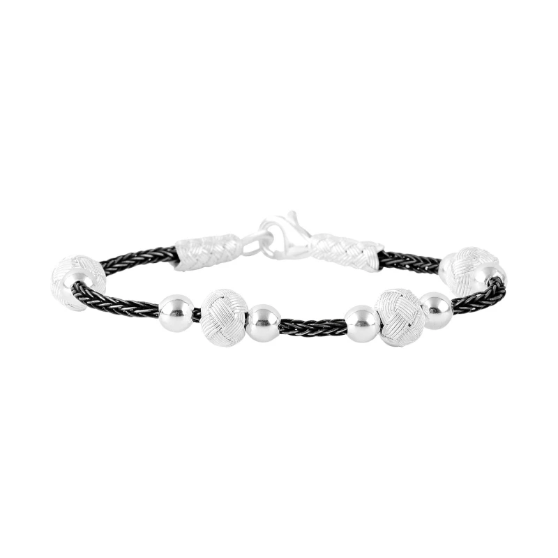 

Silver 925 Sterling Oxidized Kazaziye Hand Knitting Bracelet