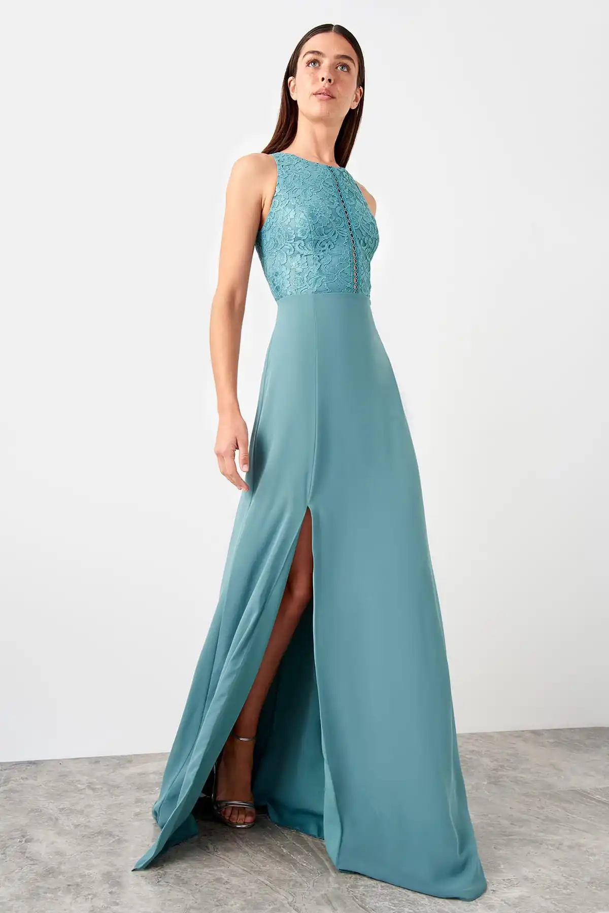 Trendyol воротник деталь вечернее платье TPRSS19AE0010|Вечерние платья| |