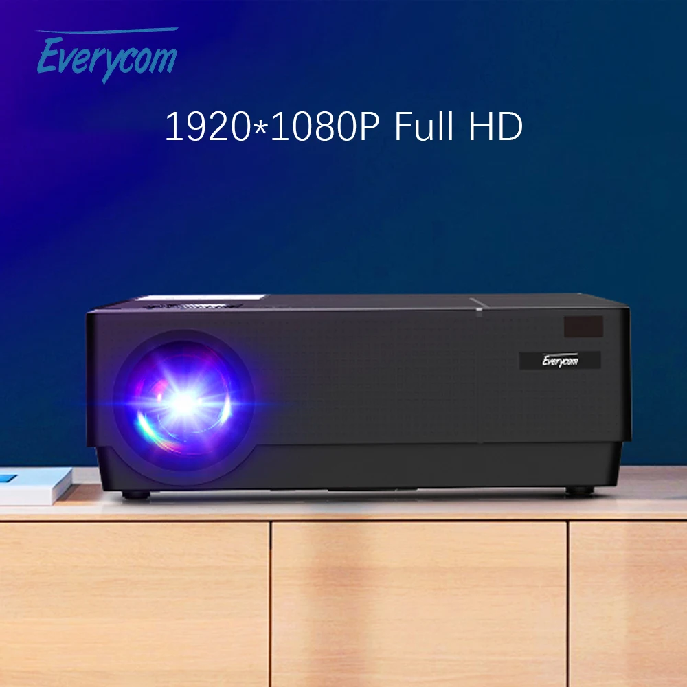

Светодиодный проектор Everycom M9 Full HD 1920*1080P, видеопроектор 6800 люмен, экран 300 дюйма, видеопроектор, домашний кинотеатр, проектор с поддержкой зум...