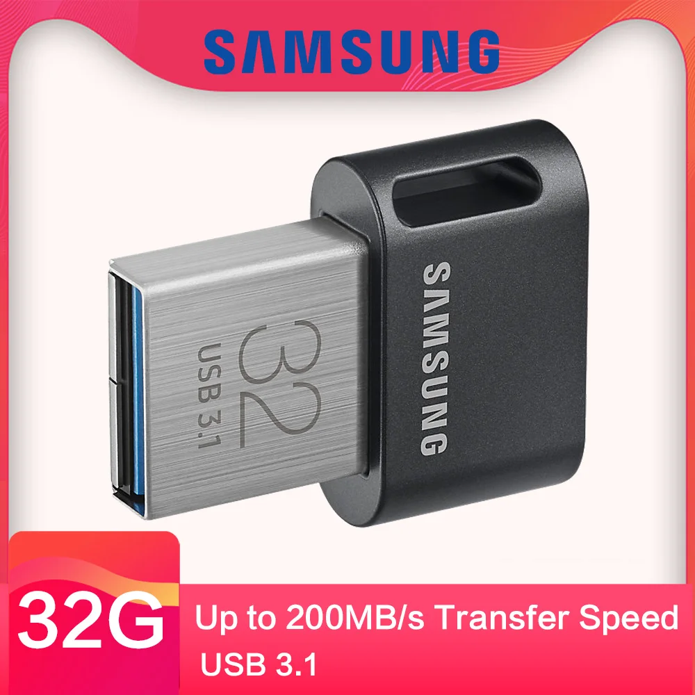 Samsung USB 3,1 флеш-накопитель FIT плюс 32 Гб 64 Гб 128 ГБ 256 ГБ мини флеш-накопитель u-диск до 300 МБ/с. для ПК Тетрадь
