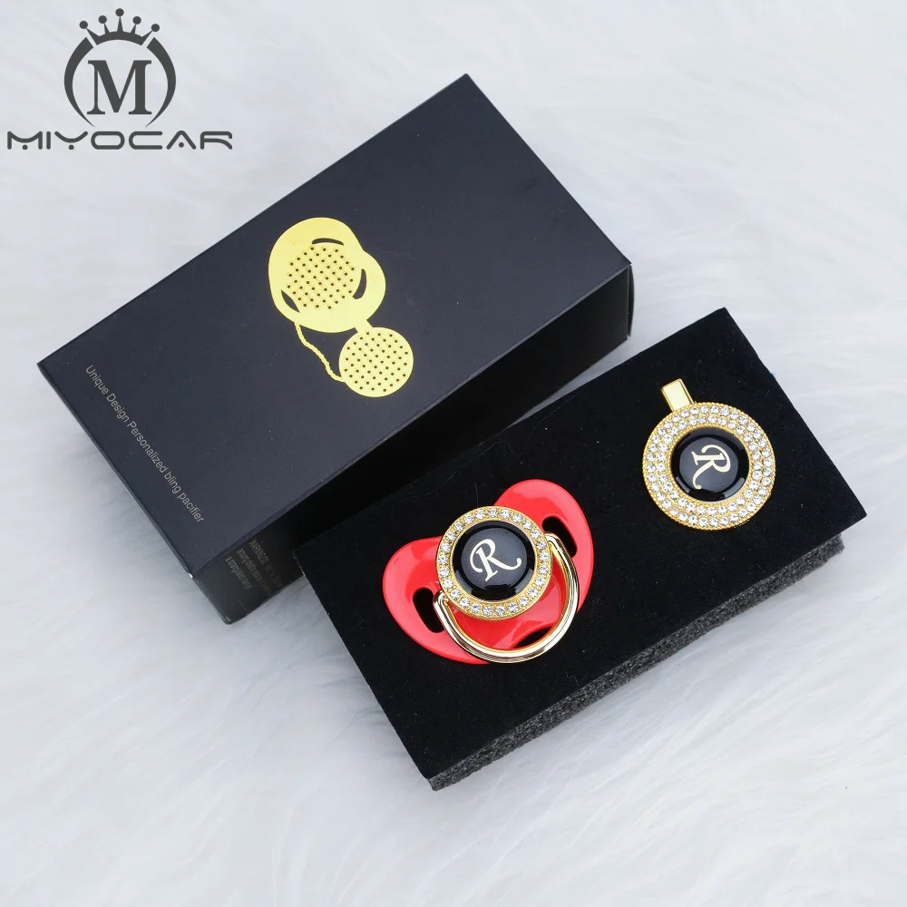 Миокар имя инициала Буква R элегантная Серебряная соска и зажим без бисфенола А