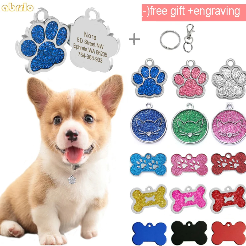 Персонализированные Dog Tag гравировкой Бесплатная на заказ кошка ID именной ярлык