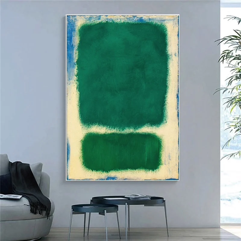 

Mark Rothko Famous Wall Art Green Color Canvas Painting Hand Painted Abstract Oil Painting Unframed for Living Room Home Decor